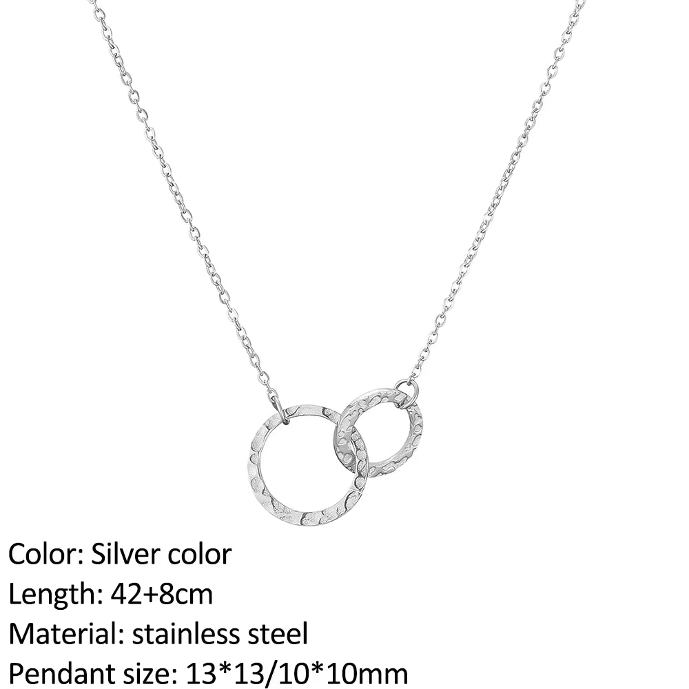 Fashion Stainless Steel Necklace for Woman Personality Infinity Cross Pendant Gold Color Necklaces on Neck Women Jewelry