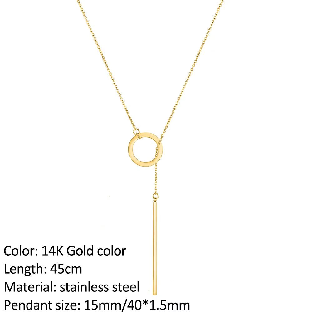 Fashion Stainless Steel Necklace for Woman Personality Infinity Cross Pendant Gold Color Necklaces on Neck Women Jewelry