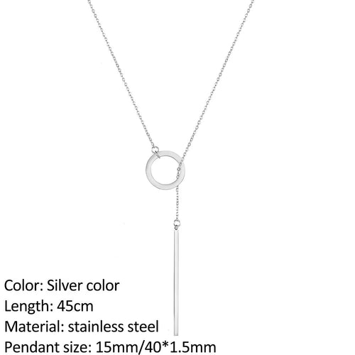 Fashion Stainless Steel Necklace for Woman Personality Infinity Cross Pendant Gold Color Necklaces on Neck Women Jewelry