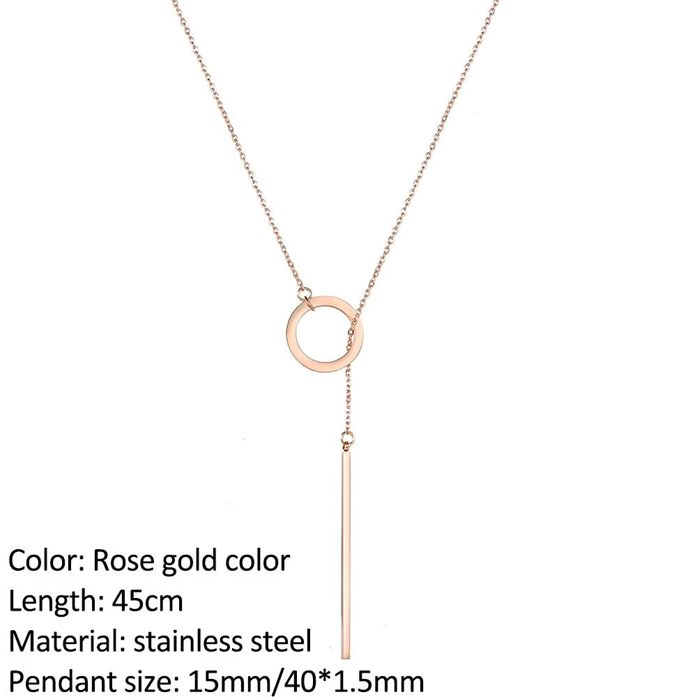 Fashion Stainless Steel Necklace for Woman Personality Infinity Cross Pendant Gold Color Necklaces on Neck Women Jewelry