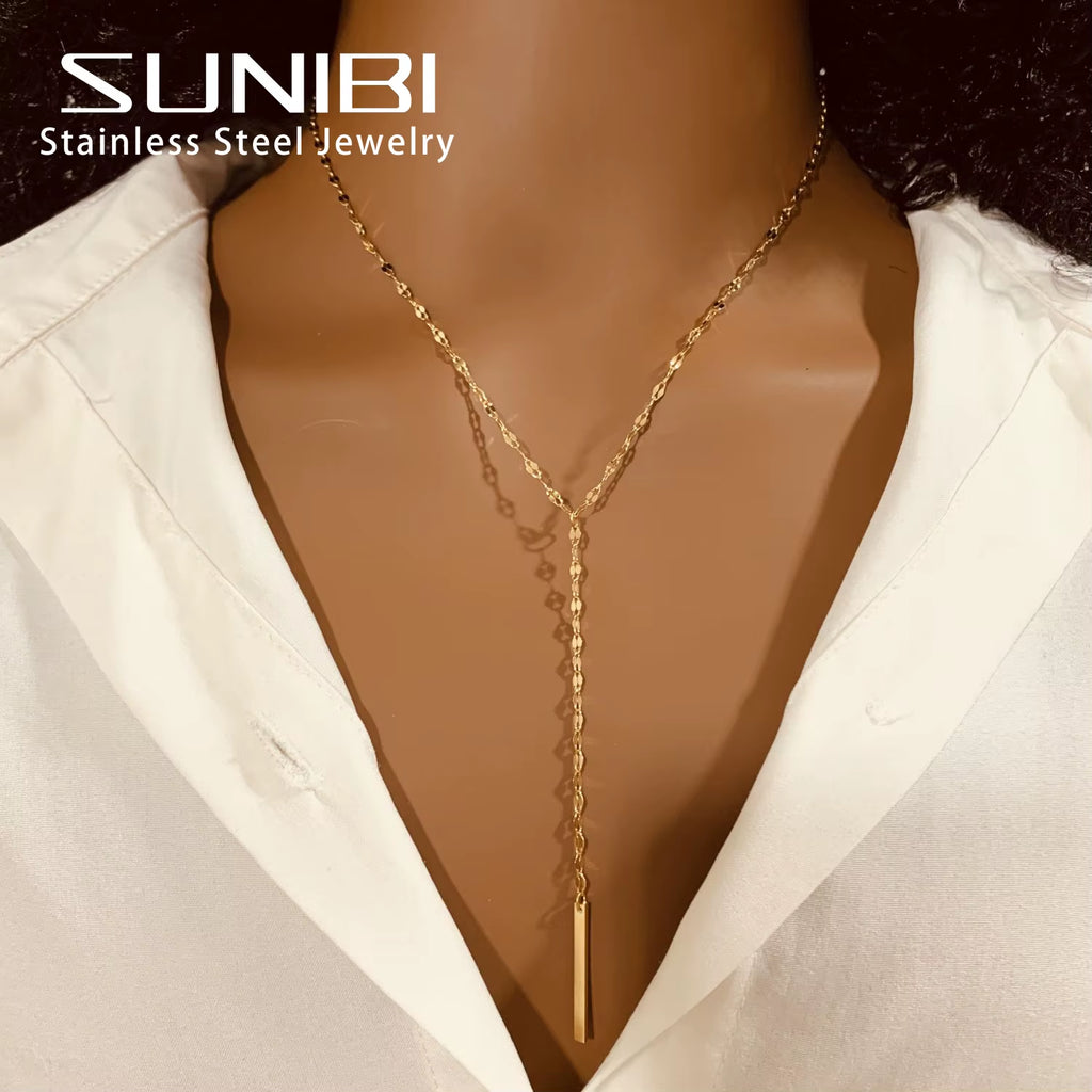 Fashion Stainless Steel Necklace for Woman Personality Infinity Cross Pendant Gold Color Necklaces on Neck Women Jewelry