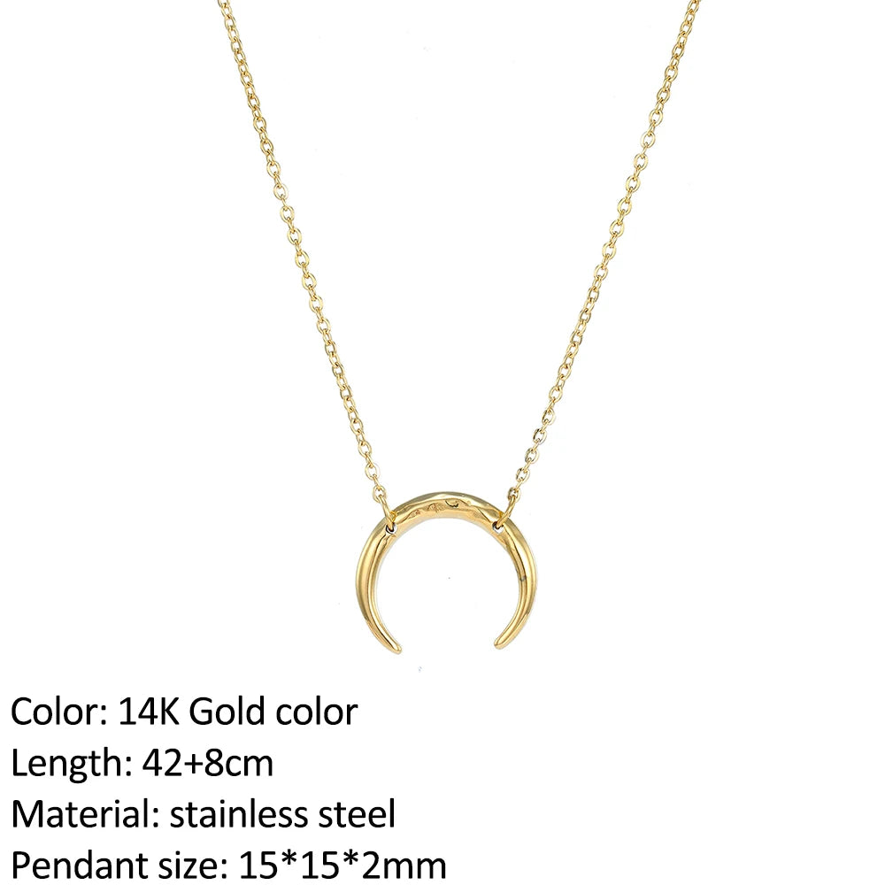 Fashion Stainless Steel Necklace for Woman Personality Infinity Cross Pendant Gold Color Necklaces on Neck Women Jewelry