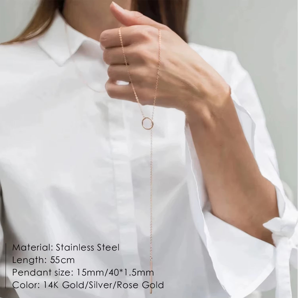 Fashion Stainless Steel Necklace for Woman Personality Infinity Cross Pendant Gold Color Necklaces on Neck Women Jewelry