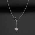Stainless Steel Necklaces Stethoscope Electrocardiogram Pendant Collar Chain Fashion Necklace for Woman Jewelry Party Best Gifts