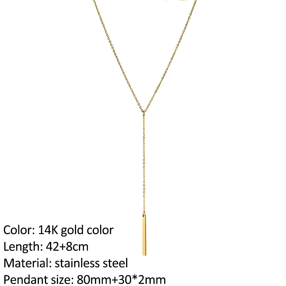 Fashion Stainless Steel Necklace for Woman Personality Infinity Cross Pendant Gold Color Necklaces on Neck Women Jewelry
