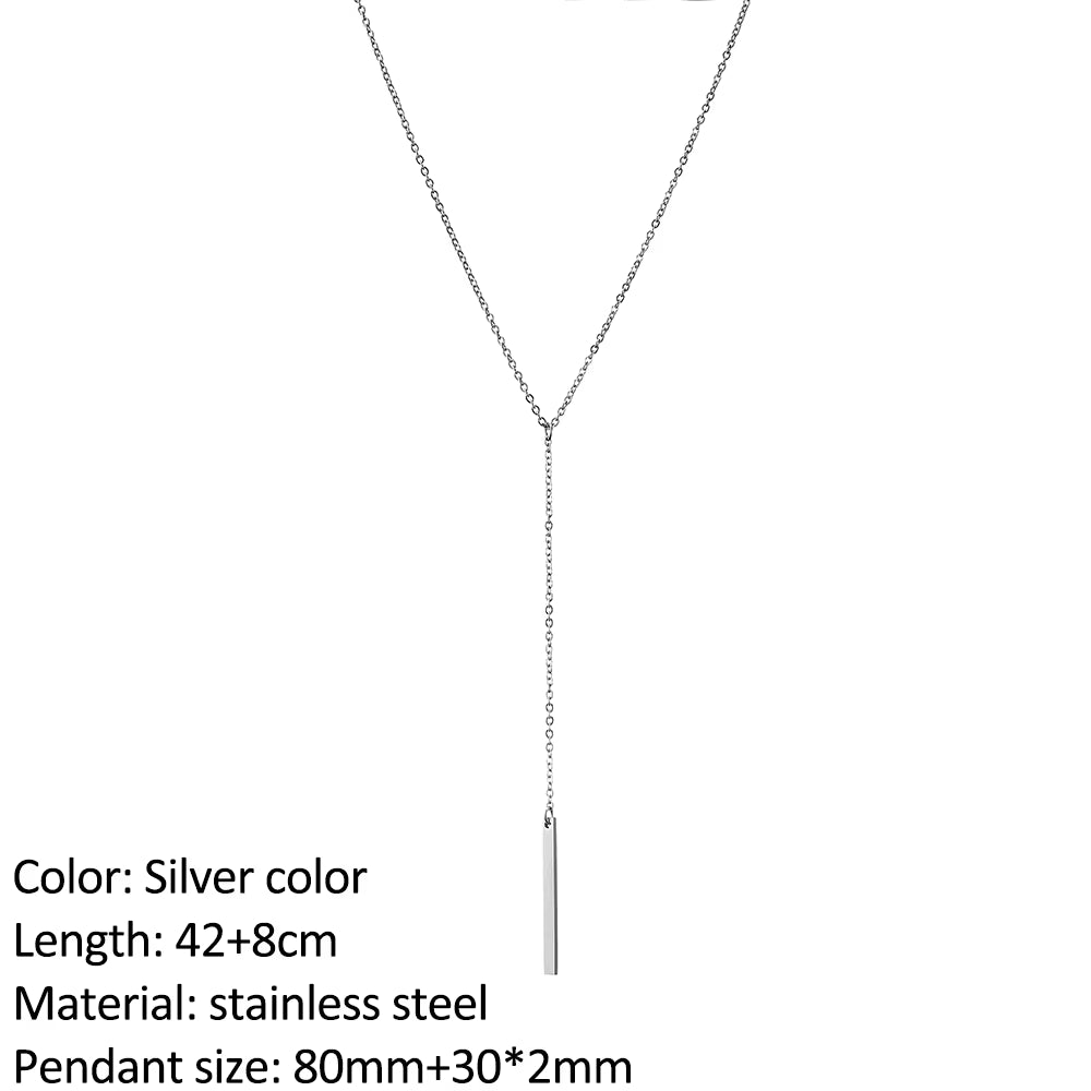 Fashion Stainless Steel Necklace for Woman Personality Infinity Cross Pendant Gold Color Necklaces on Neck Women Jewelry