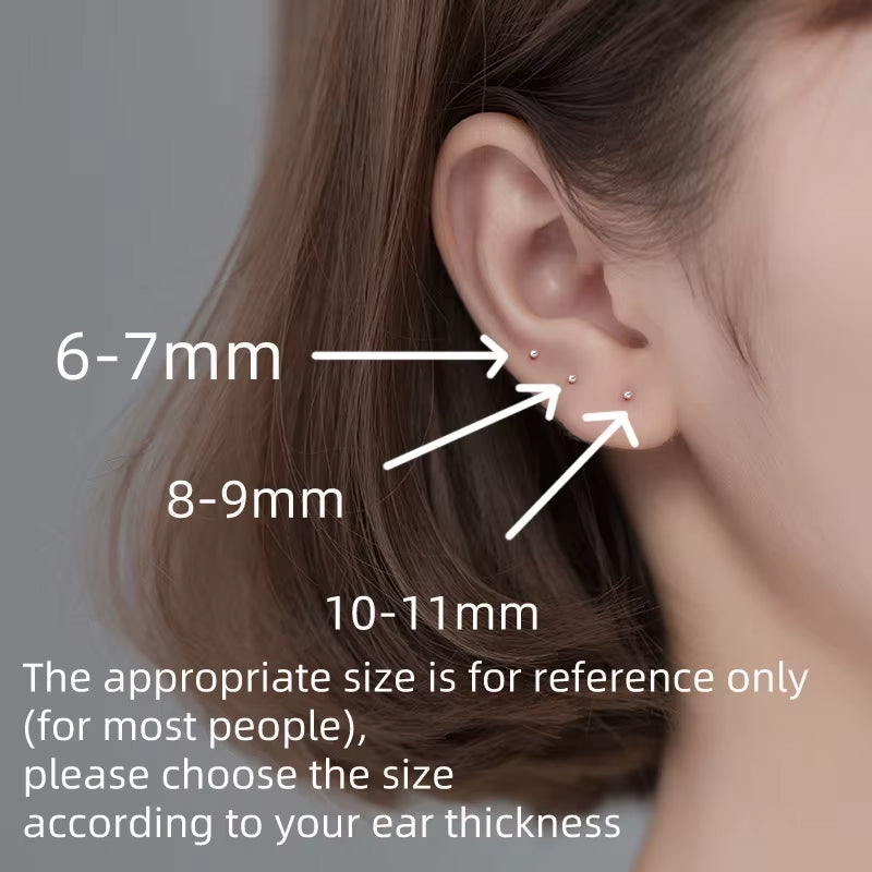 Sterling Silver Stud Earrings Women Two Ball Fine 925 Silver Jewelry Woman Earrings Stud Silver 999 Keep Piercing Nut