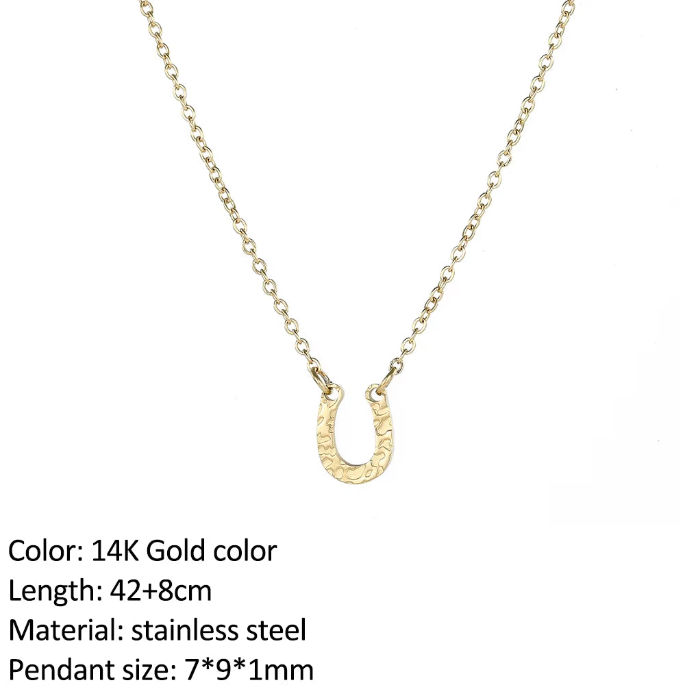 Fashion Stainless Steel Necklace for Woman Personality Infinity Cross Pendant Gold Color Necklaces on Neck Women Jewelry