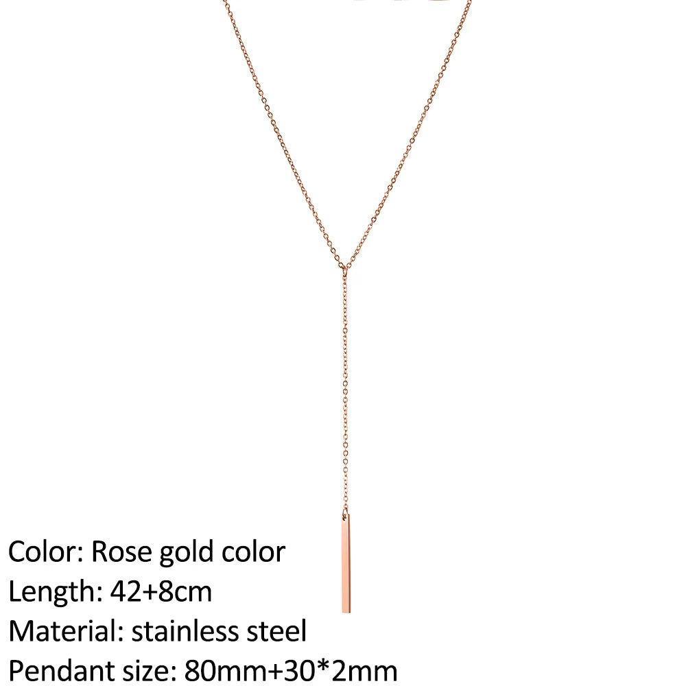 Fashion Stainless Steel Necklace for Woman Personality Infinity Cross Pendant Gold Color Necklaces on Neck Women Jewelry